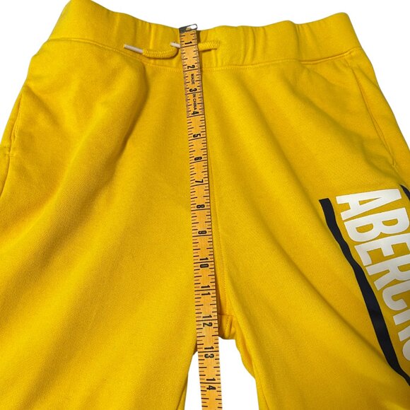 Abercrombie Kids Spell Out Sweat Shorts Kids Size 15-16 Yellow Casual Athleisure - Picture 11 of 11